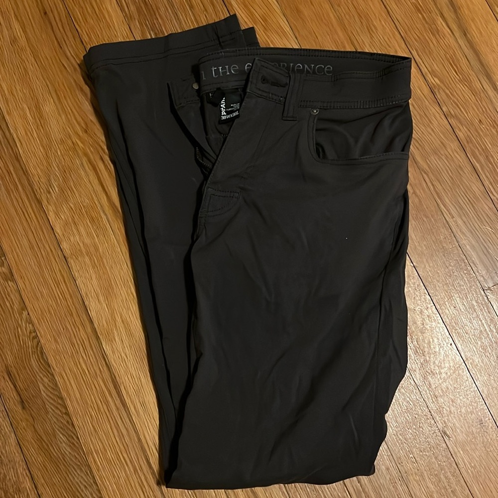 Prana Stretch Zion Pants RN124977 Mens 30Wx30L, charcoal grey